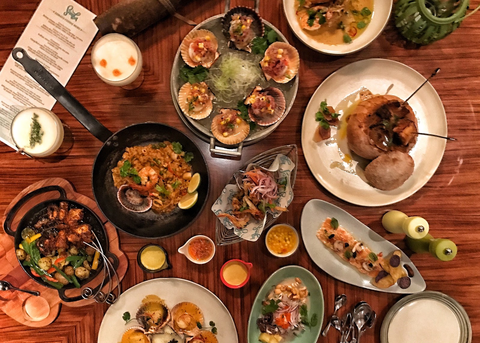 Samba restaurant dishes spread